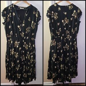 Starling Reine Boho Maxi Black Floral Free My Soul Dress Size 20 Western Goth